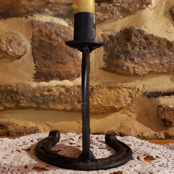 Cast Iron Horseshoe Candle Holder - Picture 3 of 5